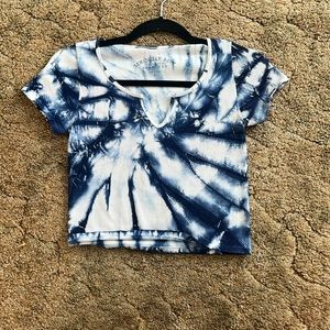 Blue and white tie-dye Seriously Soft Aeropostale seamless top size M